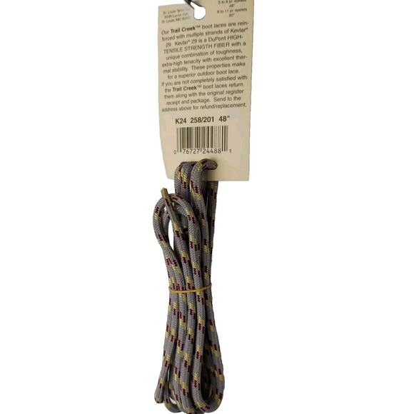 Heavy Duty 48" Boot Laces made with Natural Dupont™ Kevlar® Gray Hiking Work - Picture 3 of 4